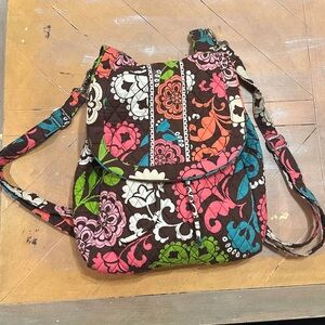 Vintage Y2K Vera Bradley Quilted Floral Convertible Backpack Shoulder Bag